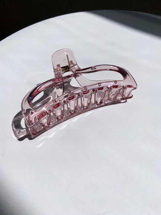 Pink Translucent Claw Clip